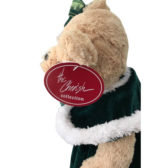 Nova Plush The Cherish Collection 2011 Bear Green Velvet Dress With White Trim - Picture 10 of 10
